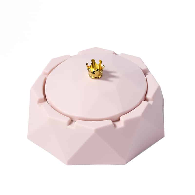 Cool Diamond Shape Ahstray Pink With Small Crown On Top