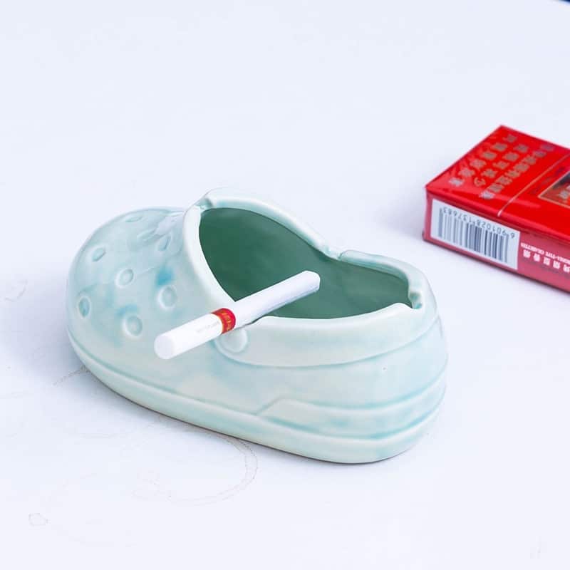 Cute Shoe Ashtray Light Blue Ceramic