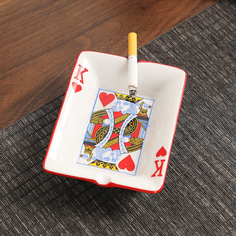 Poker Cards Cool Ceramic Ashtray