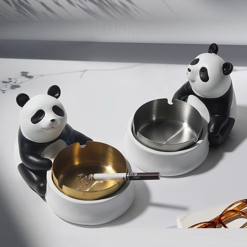 Panda Ashtrays Cute Resin Ash Trays